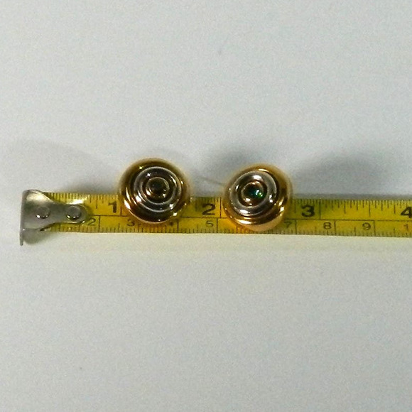 Charmelle Gold & Silver Tone Button Pierced Stud Earrings - Picture 8 of 10